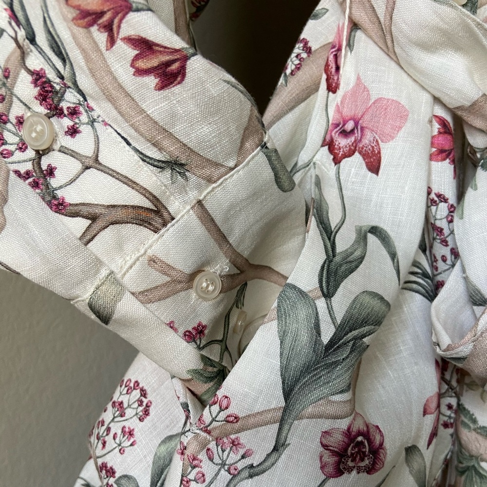 ❌SOLD❌ JOHANNA ORTIZ Gorgeous Orchids Linen Dress - Picture 9 of 14